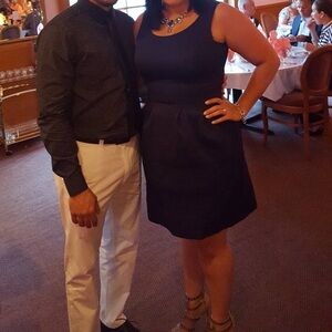 New York & Company Blue Pleated  Dress